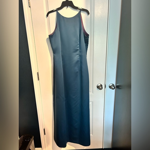 Cachet Size 14 Formal Teal Floor Length Gown with Tie Details down the back - Picture 9 of 15